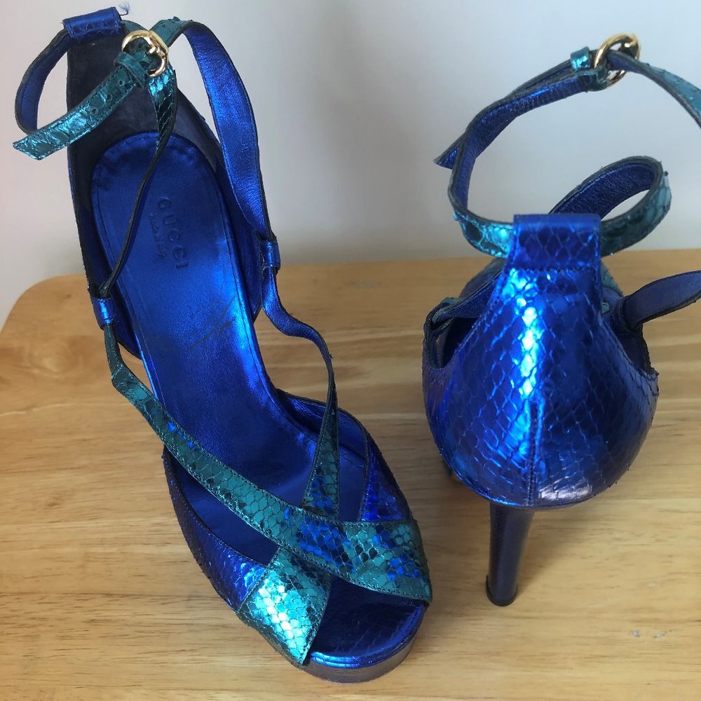 Gucci Snakeskin Platform Sandals